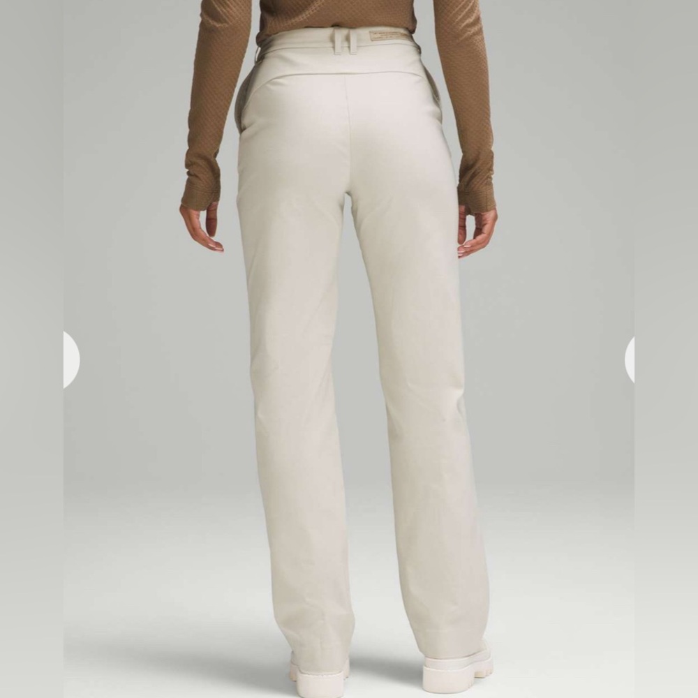 Lululemon lab Size 28 Stretch Woven Trouser 33" Nano Check Antique White Bamboo